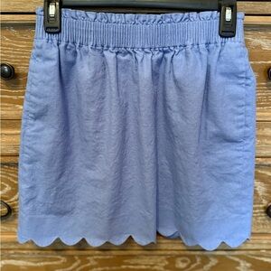 J. Crew Lavender Mini Skirt with Scalloped Hem
